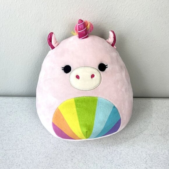 Squishmallows Amor the Unicorn Pink Rainbow Plush 8" - Picture 1 of 6